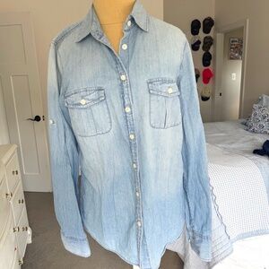 J Crew Factory Western Inspired Chambray button down Size Small